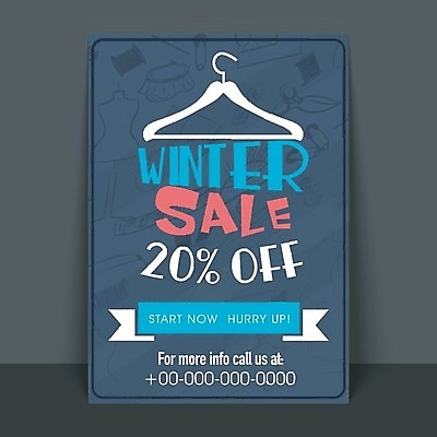 EPS 해외이미지 템플릿 배너 포스터 백그라운드 겨울 일러스트 비즈니스 팜플렛 쇼핑 절약 옷걸이 하락 승진 마케팅 빅세일 쇼퍼홀릭 재고정리 제의 해외202004 해외일러스트 계절 컨셉 세일 파일형식 벡터