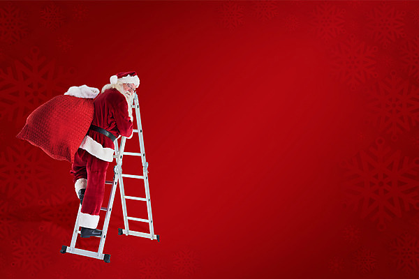 포토 JPG 해외이미지 전신 노년 남자 크리스마스 사다리 한명 들기 옆모습 빨간색 산타클로스 뒤돌아보기 보따리 오르기 노인남자한명만 해외202004 해외포토 1 기념일 뷰포인트 컬러 모션 사람 성인 도구 남자한명만 노인남자만 파일형식