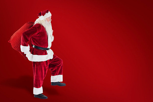 포토 JPG 해외이미지 전신 노년 남자 크리스마스 한명 들기 옆모습 빨간색 산타클로스 보따리 다리들기 노인남자한명만 해외202004 해외포토 1 기념일 뷰포인트 컬러 모션 사람 성인 남자한명만 노인남자만 파일형식