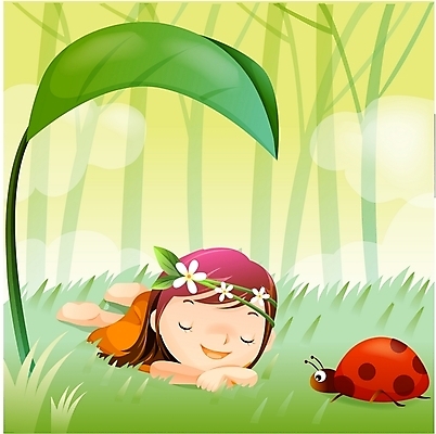 EPS 여자 초등학생 어린이 백그라운드 일러스트 상상 하늘 요정 한명 사람 소녀 잔디 초원 야외 판타지 꿈 순수 무당벌레 여자만 여자한명만 어린이만 소녀만 소녀한명만 국내일러스트 식물 1 학생 곤충 컨셉 파일형식 벡터