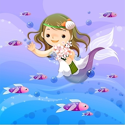 EPS 어린이 바다 일러스트 상상 요정 어류 소녀 판타지 꿈 순수 인어공주 인어 여자만 어린이만 소녀만 가상인물 국내일러스트 여자 컨셉 동화 사람 수중동물 공주님 파일형식 벡터