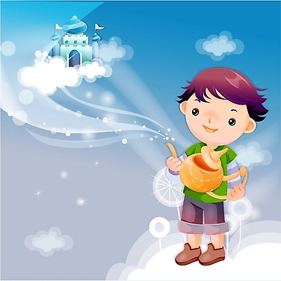 EPS 남자 초등학생 어린이 일러스트 상상 하늘 요정 한명 사람 소년 판타지 궁전 꿈 성 순수 마술램프 요술램프 남자만 남자한명만 어린이만 소년만 소년한명만 국내일러스트 1 학생 건축물 컨셉 고건축 마술도구 파일형식 벡터