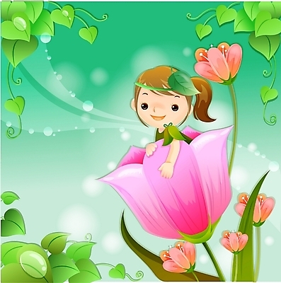 EPS 여자 꽃 초등학생 어린이 일러스트 상상 하늘 요정 한명 사람 소녀 10대 판타지 꿈 순수 여자만 여자한명만 소녀만 국내일러스트 식물 1 학생 컨셉 청소년 어린이만 파일형식 벡터