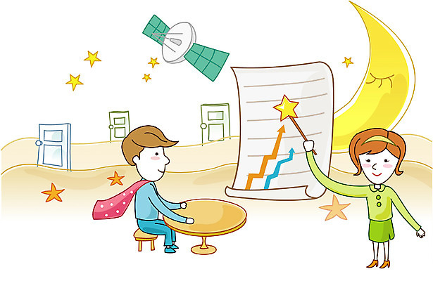 EPS 여자 남자 일러스트 회사 비즈니스 모션 자연 통계 회의 그래프 사람 두명 모임 달 업무 비즈니스맨 비즈니스우먼 토론 국내일러스트 자연요소 작업 직장인 생태계 파일형식 벡터