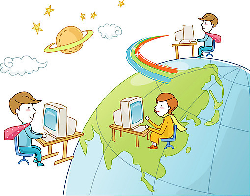 EPS 여자 남자 지구 일러스트 회사 비즈니스 사람 두명 컴퓨터 글로벌 글로벌비즈니스 업무 비즈니스맨 비즈니스우먼 작업실 국내일러스트 전자제품 작업 직장인 파일형식 벡터