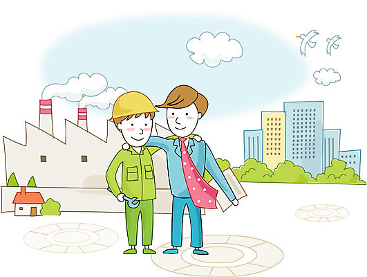 EPS 주간 남자 일러스트 회사 비즈니스 공장 어깨동무 사람 야외 두명 건물 비즈니스맨 작업실 산업시설 화합 남자만 국내일러스트 자연요소 건축물 산업 포즈 공업 직장인 파일형식 벡터