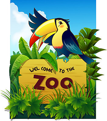 EPS 주간 동물 척추동물 한마리 야생동물 일러스트 자연 조류 동물원 사람없음 야외 야자수 열대우림 앵무새 토코투칸 국내일러스트 자연요소 나무 1 숲 생태계 파일형식 벡터