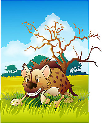 동물 척추동물 한마리 육지동물 야생동물 일러스트 포유류 아프리카 자연 동물원 초원 사파리 사바나 하이에나 국내일러스트 1 나라 생태계