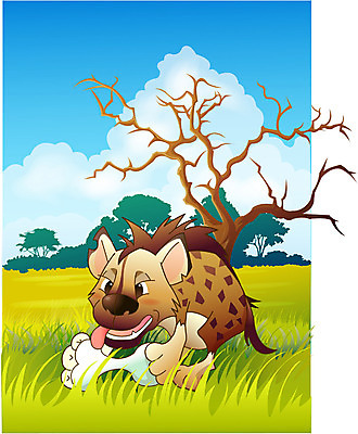 EPS 주간 동물 척추동물 한마리 육지동물 야생동물 일러스트 포유류 아프리카 자연 동물원 초원 사람없음 야외 사파리 사바나 하이에나 국내일러스트 자연요소 1 나라 생태계 파일형식 벡터