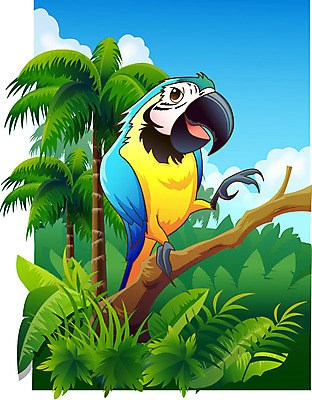 EPS 주간 동물 척추동물 한마리 야생동물 일러스트 자연 조류 동물원 사람없음 야외 숲 열대우림 앵무새 국내일러스트 자연요소 1 생태계 파일형식 벡터