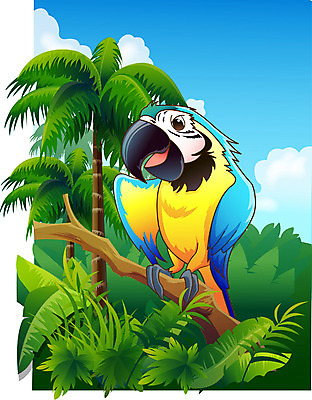 EPS 주간 동물 척추동물 한마리 야생동물 일러스트 자연 조류 동물원 사람없음 야외 숲 열대우림 앵무새 국내일러스트 자연요소 1 생태계 파일형식 벡터