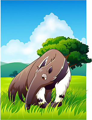 EPS 주간 동물 척추동물 한마리 육지동물 야생동물 일러스트 포유류 아프리카 자연 동물원 초원 사람없음 야외 사파리 케냐 개미핥기 국내일러스트 자연요소 1 나라 생태계 파일형식 벡터