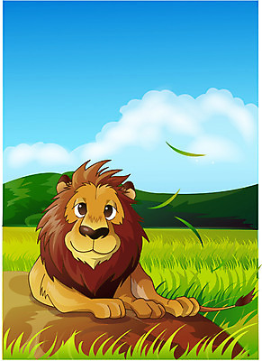 EPS 주간 동물 구름 척추동물 한마리 육지동물 야생동물 일러스트 포유류 아프리카 자연 휴식 동물원 초원 사람없음 야외 사자 열대우림 사파리 숫사자 사바나 국내일러스트 자연요소 1 나라 컨셉 숲 수컷 생태계 파일형식 벡터