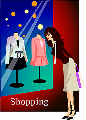 EPS 옷 여자 일러스트 한명 사람 20대 성인 쇼핑 쇼핑백 상점 마네킹 여성복 쇼윈도 여자만 여자한명만 성인여자만 청년만 청년여자만 성인한명만 청년여자한명만 성인여자한명만 성인만 국내일러스트 1 가방 청년 전시 파일형식 벡터