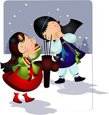 EPS 전신 한국문화 한국전통 계절 여자 명절 남자 어린이 겨울 일러스트 새해 한국 서기 사람 야외 두명 설날 전통놀이 한복 투호 어린이만 국내일러스트 동양문화 전통 기념일 아시아 모션 놀이 전통의상 파일형식 벡터