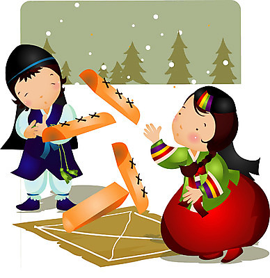 EPS 전신 한국문화 한국전통 계절 여자 명절 남자 어린이 겨울 일러스트 새해 한국 서기 사람 소녀 소년 야외 두명 설날 전통놀이 달 눈 윷놀이 한복 어린이만 국내일러스트 자연요소 동양문화 전통 기념일 아시아 모션 놀이 날씨 전통의상 파일형식 벡터