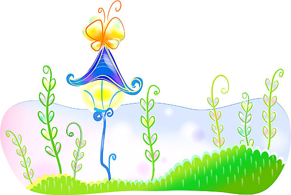 EPS 사계절 계절 공공시설 나비 곤충 백그라운드 절지류 가로등 일러스트 자연 풍경 사람없음 야외 봄 덩굴 상업시설 국내일러스트 식물 동물 시설 생태계 상업 파일형식 벡터