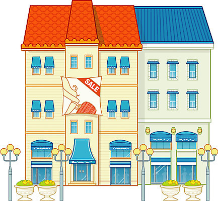 EPS 시설물 현대건축 건축 일러스트 빌딩 사람없음 건물 세일 상점 도시 도심 쇼핑몰 백화점 상업시설 국내일러스트 건축물 시설 상업 파일형식 벡터