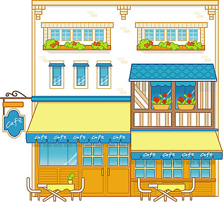 EPS 시설물 현대건축 건축 일러스트 빌딩 사람없음 건물 상점 레스토랑 카페 도시 도심 상업시설 국내일러스트 건축물 식당 시설 상업 파일형식 벡터