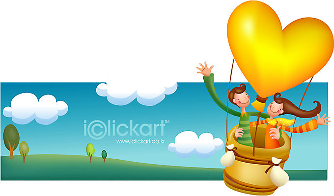 EPS 캐릭터 배너 커플 계절 여자 남자 어린이 일러스트 상상 하늘 사람 두명 여름 판타지 봄 꿈 기구 열기구 상상캐릭터 어린이만 국내일러스트 일러캐릭터 관계 항공교통 파일형식 벡터