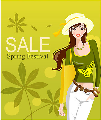 EPS 계절 여자 일러스트 한명 사람 이벤트 20대 성인 초록색 쇼핑 세일 봄 여자만 여자한명만 성인여자만 청년만 청년여자만 성인한명만 청년여자한명만 성인여자한명만 성인만 국내일러스트 1 컬러 청년 파일형식 벡터
