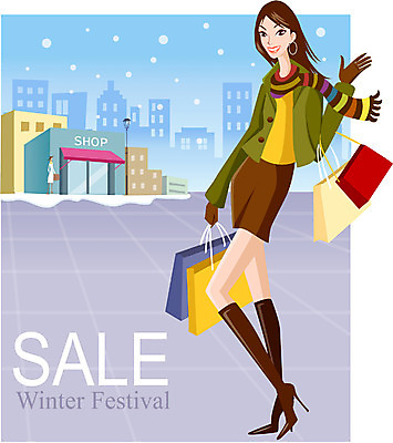 EPS 계절 여자 겨울 일러스트 한명 사람 이벤트 20대 성인 야외 쇼핑 세일 상점 여자만 여자한명만 성인여자만 청년만 청년여자만 성인한명만 청년여자한명만 성인여자한명만 성인만 국내일러스트 1 청년 파일형식 벡터