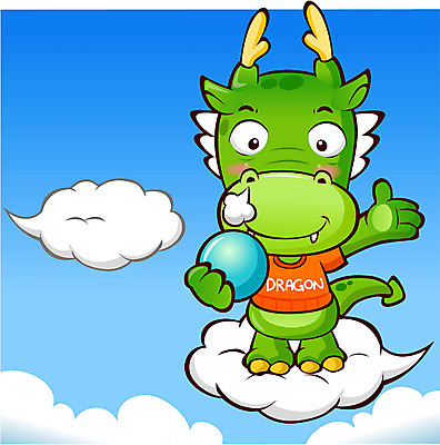 EPS 동물 구름 캐릭터 동물캐릭터 일러스트 상상 하늘 사람없음 용띠 십이지신 용 운세 용캐릭터 여의주 일러캐릭터 자연요소 파일형식 벡터