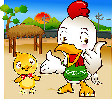 EPS 동물 척추동물 캐릭터 일러스트 병아리 사람없음 야외 십이지신 운세 닭띠 닭 새캐릭터 닭캐릭터 닭장 일러캐릭터 동물캐릭터 조류 파일형식 벡터