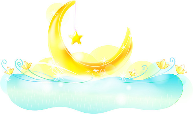 EPS 자연요소 구름 사계절 계절 꽃 별 백그라운드 일러스트 자연 하늘 사람없음 봄 달 초승달 국내일러스트 식물 생태계 파일형식 벡터