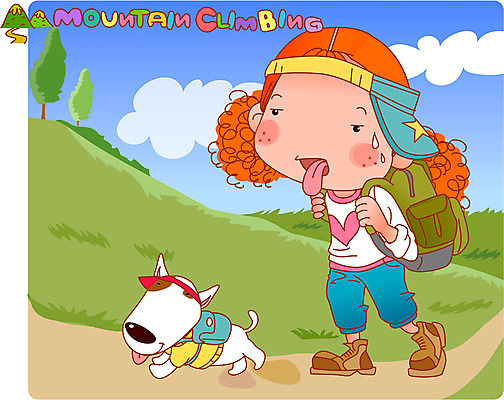 EPS 나무 동물 구름 모자 라이프스타일 여자 반려견 길 일러스트 배낭 하늘 산 한명 사람 초원 20대 성인 취미 야외 라이프 10대 레포츠 반려동물 맑음 봄 등산 개 강아지 언덕 등산가방 보니 땀방울 뭉이 힘듦 여자만 여자한명만 국내일러스트 일러캐릭터 자연요소 식물 캐릭터 1 잡화 계절 컨셉 가방 포유류 청소년 레저 날씨 청년 생활 트래킹 파일형식 벡터