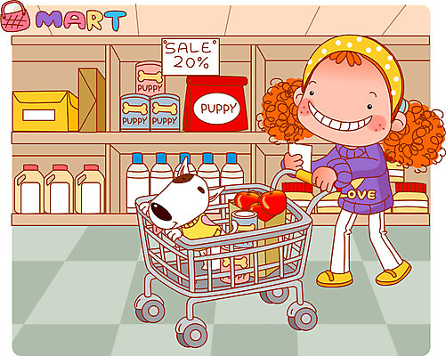 EPS 전신 동물 라이프스타일 여자 반려견 음식 과일 일러스트 실내 한명 서기 웃음 사람 20대 성인 10대 반려동물 쇼핑 장보기 세일 카트 시장 당기기 개 강아지 사과 마트 애견용품 보니 슈퍼마켓 슈퍼 뭉이 할인마트 여자만 여자한명만 국내일러스트 일러캐릭터 반려용품 캐릭터 1 포유류 모션 청소년 표정 청년 내부 생활 상점 오브젝트 파일형식 벡터