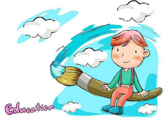 EPS 어린이교육 교육 남자 초등학생 어린이 일러스트 하늘 미술 한명 사람 소년 붓 그림 남자만 남자한명만 어린이만 소년만 소년한명만 국내일러스트 1 학생 문화예술 파일형식 벡터