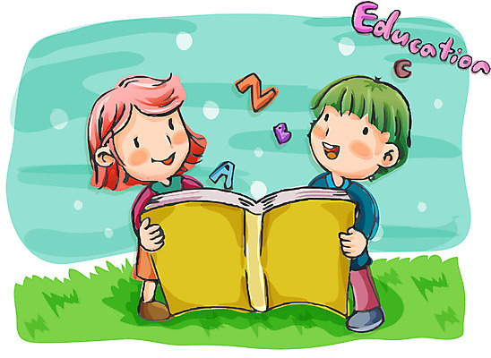 EPS 주간 알파벳 영어 여자 어린이교육 교육 남자 어린이 일러스트 교과목 영어교육 사람 소녀 소년 야외 두명 책 독서 어린이만 국내일러스트 자연요소 문자 파일형식 벡터