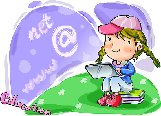 EPS 여자 어린이교육 교육 초등학생 어린이 인터넷 일러스트 한명 사람 소녀 노트북 컴퓨터 무선인터넷 여자만 여자한명만 어린이만 소녀만 소녀한명만 국내일러스트 1 학생 전자제품 파일형식 벡터