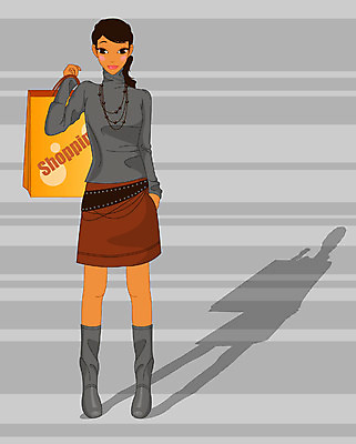 EPS 전신 모델 여자 일러스트 그림자 한명 서기 사람 20대 성인 쇼핑 치마 쇼핑백 미니스커트 여자만 여자한명만 성인여자만 청년만 청년여자만 성인한명만 청년여자한명만 성인여자한명만 성인만 국내일러스트 1 가방 모션 하의 청년 파일형식 벡터