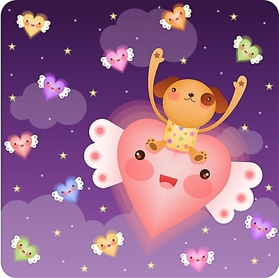 EPS 전신 동물 척추동물 캐릭터 육지동물 별 동물캐릭터 백그라운드 일러스트 포유류 앉기 사람없음 야외 하트 개 강아지 개캐릭터 일러캐릭터 자연요소 모양 모션 반려동물 파일형식 벡터