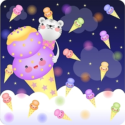 EPS 동물 캐릭터 별 음식 동물캐릭터 백그라운드 일러스트 아이스크림 디저트 고양이 고양이캐릭터 일러캐릭터 자연요소 포유류 반려동물 파일형식 벡터