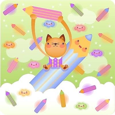 EPS 동물 척추동물 캐릭터 육지동물 별 동물캐릭터 백그라운드 일러스트 포유류 연필 고양이 고양이캐릭터 일러캐릭터 자연요소 학용품 반려동물 필기구 파일형식 벡터