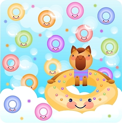 EPS 동물 척추동물 캐릭터 육지동물 동물캐릭터 일러스트 포유류 말_동물 도넛 튜브 일러캐릭터 디저트 파일형식 벡터