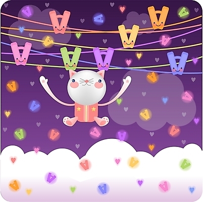 EPS 전신 동물 척추동물 캐릭터 육지동물 동물캐릭터 백그라운드 일러스트 포유류 사람없음 야외 고양이 빨랫줄 고양이캐릭터 빨래집게 일러캐릭터 줄 집게 반려동물 파일형식 벡터