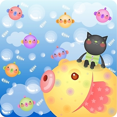 EPS 전신 동물 척추동물 캐릭터 육지동물 동물캐릭터 백그라운드 일러스트 포유류 앉기 사람없음 고양이 고양이캐릭터 어류캐릭터 일러캐릭터 모션 어류 반려동물 파일형식 벡터