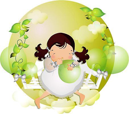 EPS 전신 여자 초등학생 어린이 벤치 의자 일러스트 상상 한명 사람 앉기 초록색 판타지 풍선 여자만 여자한명만 어린이만 소녀만 소녀한명만 국내일러스트 1 학생 컬러 가구 모션 파일형식 벡터