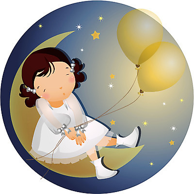 EPS 전신 여자 별 초등학생 어린이 일러스트 상상 하늘 한명 사람 앉기 야외 판타지 달 야간 초승달 풍선 여자만 여자한명만 어린이만 소녀만 소녀한명만 국내일러스트 자연요소 1 학생 모션 파일형식 벡터