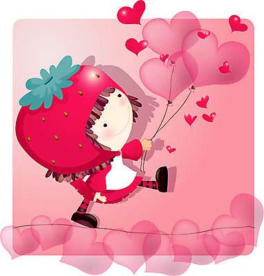 EPS 전신 캐릭터 여자 초등학생 어린이 컬러 일러스트 딸기 사랑 한명 서기 사람 빨간색 판타지 하트 풍선 여자만 여자한명만 어린이만 소녀만 소녀한명만 일러캐릭터 모양 1 학생 감정 과일 모션 상상 파일형식 벡터