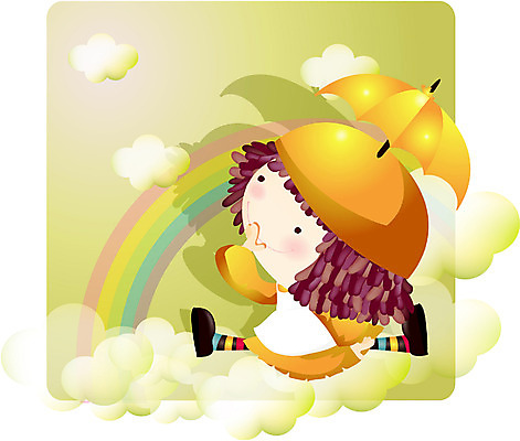 EPS 전신 캐릭터 여자 초등학생 어린이 컬러 무지개 일러스트 한명 사람 앉기 초록색 연두색 판타지 여자만 여자한명만 어린이만 소녀만 소녀한명만 일러캐릭터 자연요소 1 학생 모션 상상 파일형식 벡터
