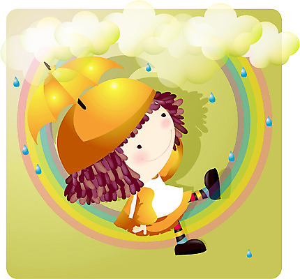 EPS 전신 캐릭터 여자 초등학생 어린이 컬러 무지개 일러스트 한명 사람 앉기 초록색 연두색 판타지 비 여자만 여자한명만 어린이만 소녀만 소녀한명만 일러캐릭터 자연요소 1 학생 모션 상상 날씨 파일형식 벡터