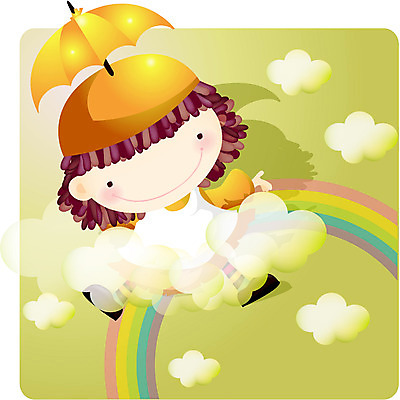 EPS 전신 캐릭터 여자 초등학생 어린이 컬러 무지개 일러스트 한명 사람 앉기 초록색 연두색 판타지 여자만 여자한명만 어린이만 소녀만 소녀한명만 일러캐릭터 자연요소 1 학생 모션 상상 파일형식 벡터