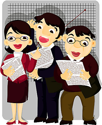 EPS 전신 여자 남자 일러스트 비즈니스 그래프 서기 사람 성인 세명 직장인 비즈니스맨 비즈니스우먼 매출 실적 성인만 국내일러스트 직업 모션 경제 파일형식 벡터