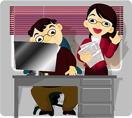 EPS 전신 여자 남자 일러스트 비즈니스 실내 서기 사람 앉기 상반신 성인 두명 사무실 업무 직장인 비즈니스맨 비즈니스우먼 성인만 국내일러스트 직업 모션 내부 작업 파일형식 벡터