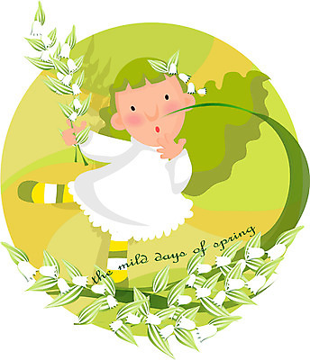 EPS 전신 사계절 계절 여자 꽃 초등학생 어린이 컬러 일러스트 자연 한명 서기 사람 초록색 봄 여자만 여자한명만 어린이만 소녀만 소녀한명만 국내일러스트 식물 1 학생 모션 생태계 파일형식 벡터